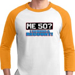 Mens Funny Birthday Shirt Me 50 Raglan Tee T-Shirt