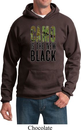 Mens Funny Hoodie Camo is the New Black Hoody