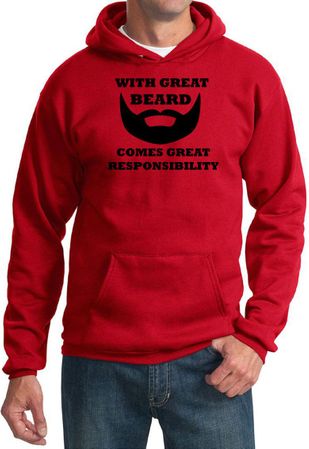 Mens Funny Hoodie Great Beard Great Responsibility Hoody