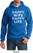 Mens Funny Hoodie Happy Wife Happy Life Hoody