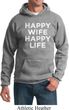 Mens Funny Hoodie Happy Wife Happy Life Hoody