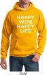 Mens Funny Hoodie Happy Wife Happy Life Hoody