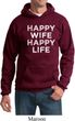 Mens Funny Hoodie Happy Wife Happy Life Hoody