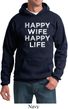 Mens Funny Hoodie Happy Wife Happy Life Hoody