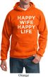 Mens Funny Hoodie Happy Wife Happy Life Hoody