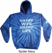 Mens Funny Hoodie Happy Wife Happy Life Tie Dye Hoody