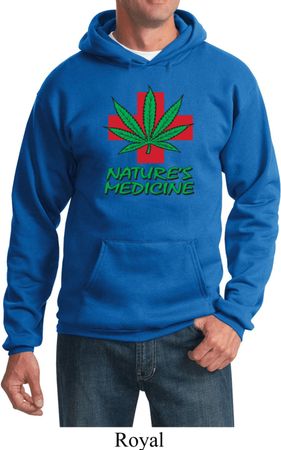Mens Funny Hoodie Natures Medicine Hoody