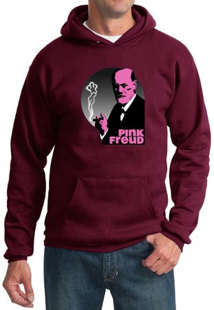 Mens Funny Hoodie Pink Freud Hoody
