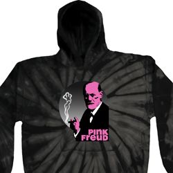 Mens Funny Hoodie Pink Freud Tie Dye Hoody