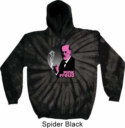 Mens Funny Hoodie Pink Freud Tie Dye Hoody
