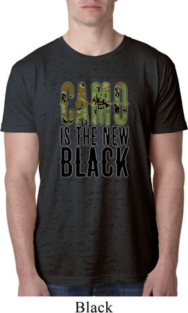 Mens Funny Shirt Camo is the New Black Burnout Tee T-Shirt