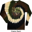 Mens Funny Shirt Camo is the New Black Long Sleeve Tie Dye Tee T-shirt