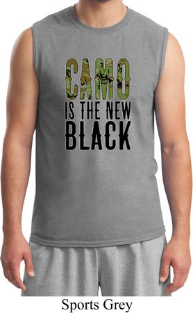 Mens Funny Shirt Camo is the New Black Muscle Tee T-Shirt