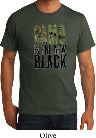 Mens Funny Shirt Camo is the New Black Organic Tee T-Shirt