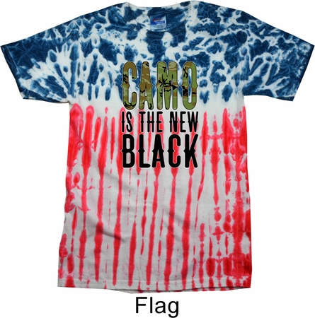 Mens Funny Shirt Camo is the New Black Patriotic Tie Dye Tee T-shirt