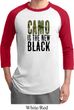 Mens Funny Shirt Camo is the New Black Raglan Tee T-Shirt