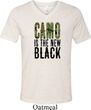 Mens Funny Shirt Camo is the New Black Tri Blend V-neck Tee T-Shirt