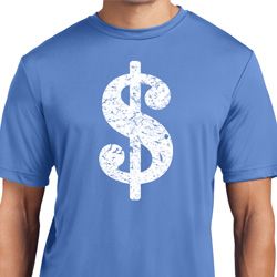 Mens Funny Shirt Distressed Dollar Sign Moisture Wicking Tee T-Shirt