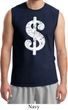 Mens Funny Shirt Distressed Dollar Sign Muscle Tee T-Shirt