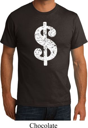 Mens Funny Shirt Distressed Dollar Sign Organic Tee T-Shirt