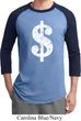 Mens Funny Shirt Distressed Dollar Sign Raglan Tee T-Shirt