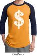 Mens Funny Shirt Distressed Dollar Sign Raglan Tee T-Shirt