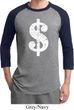 Mens Funny Shirt Distressed Dollar Sign Raglan Tee T-Shirt