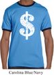 Mens Funny Shirt Distressed Dollar Sign Ringer Tee T-Shirt