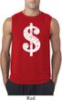 Mens Funny Shirt Distressed Dollar Sign Sleeveless Tee T-Shirt