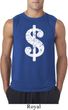 Mens Funny Shirt Distressed Dollar Sign Sleeveless Tee T-Shirt