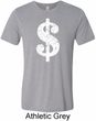 Mens Funny Shirt Distressed Dollar Sign Tri Blend Crewneck Tee T-Shirt