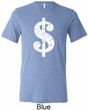 Mens Funny Shirt Distressed Dollar Sign Tri Blend Crewneck Tee T-Shirt