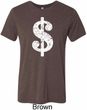 Mens Funny Shirt Distressed Dollar Sign Tri Blend Crewneck Tee T-Shirt