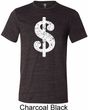 Mens Funny Shirt Distressed Dollar Sign Tri Blend Crewneck Tee T-Shirt