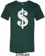 Mens Funny Shirt Distressed Dollar Sign Tri Blend Crewneck Tee T-Shirt