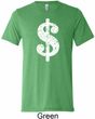 Mens Funny Shirt Distressed Dollar Sign Tri Blend Crewneck Tee T-Shirt
