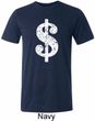 Mens Funny Shirt Distressed Dollar Sign Tri Blend Crewneck Tee T-Shirt