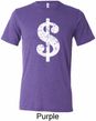 Mens Funny Shirt Distressed Dollar Sign Tri Blend Crewneck Tee T-Shirt