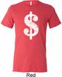 Mens Funny Shirt Distressed Dollar Sign Tri Blend Crewneck Tee T-Shirt