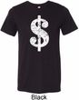 Mens Funny Shirt Distressed Dollar Sign Tri Blend Crewneck Tee T-Shirt