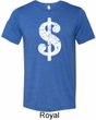 Mens Funny Shirt Distressed Dollar Sign Tri Blend Crewneck Tee T-Shirt