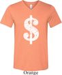 Mens Funny Shirt Distressed Dollar Sign Tri Blend V-neck Tee T-Shirt