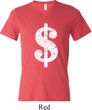 Mens Funny Shirt Distressed Dollar Sign Tri Blend V-neck Tee T-Shirt