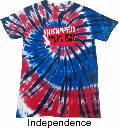 Mens Funny Shirt Dropped On My Head Patriotic Tie Dye Tee T-shirt