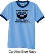 Mens Funny Shirt Great Beard Great Responsibility Ringer Tee T-Shirt