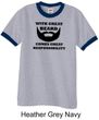 Mens Funny Shirt Great Beard Great Responsibility Ringer Tee T-Shirt
