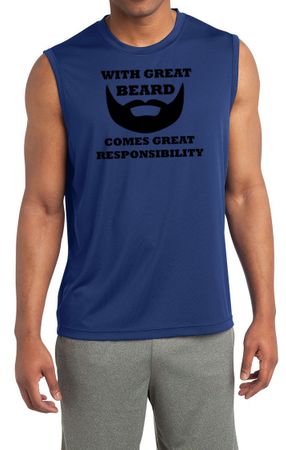 Mens Funny Shirt Great Beard Sleeveless Moisture Wicking Tee T-Shirt