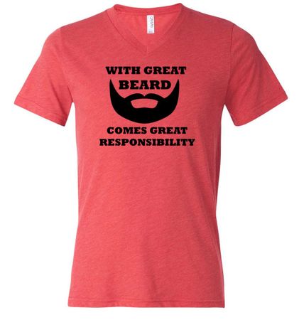 Mens Funny Shirt Great Beard Tri Blend V-neck Tee T-Shirt