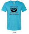 Mens Funny Shirt Great Beard Tri Blend V-neck Tee T-Shirt