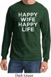 Mens Funny Shirt Happy Wife Happy Life Long Sleeve Tee T-Shirt